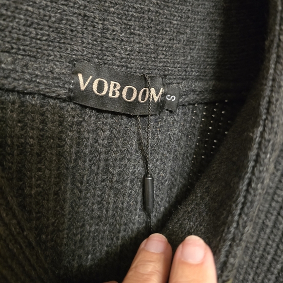 Men's Charcoal Cardigan Sweater - Picture 3 of 7